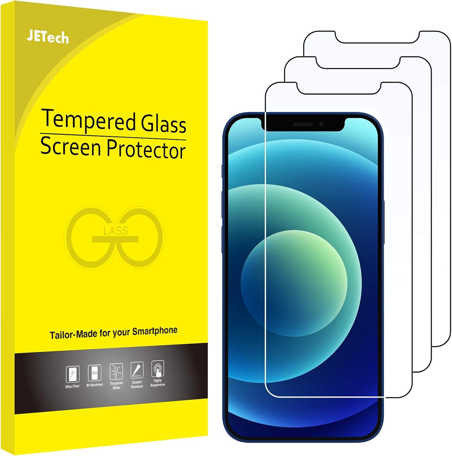Tempered Glass Film Screen Protectors for iPhone 12 mini 5.4 Inch – 3 Pack