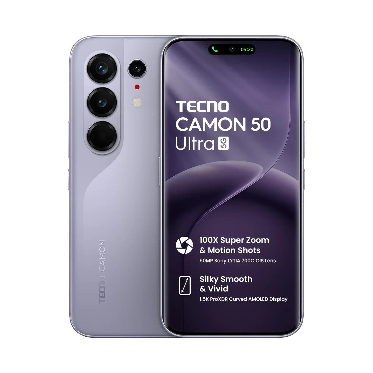 Tecno CAMON 50 Ultra 5G (Purple 8GB+256GB)Dimensity 7400 Ultimate Unlocked Phone