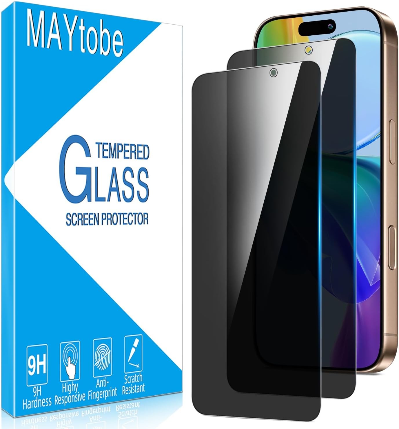 2-Pack Anti-Spy Tempered Glass Privacy Screen Protector for iPhone 17 Pro Max