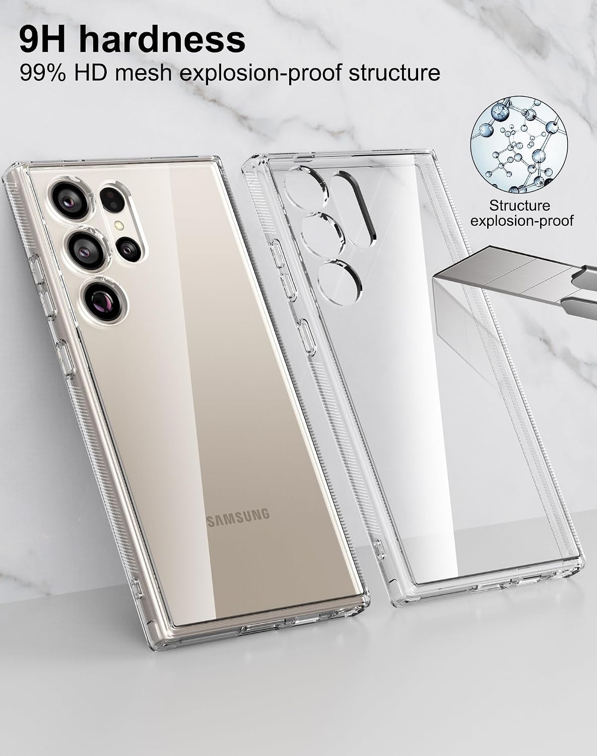 Premium PC+TPU Shockproof Case & Tempered Glass Screen Protector for Samsung S24