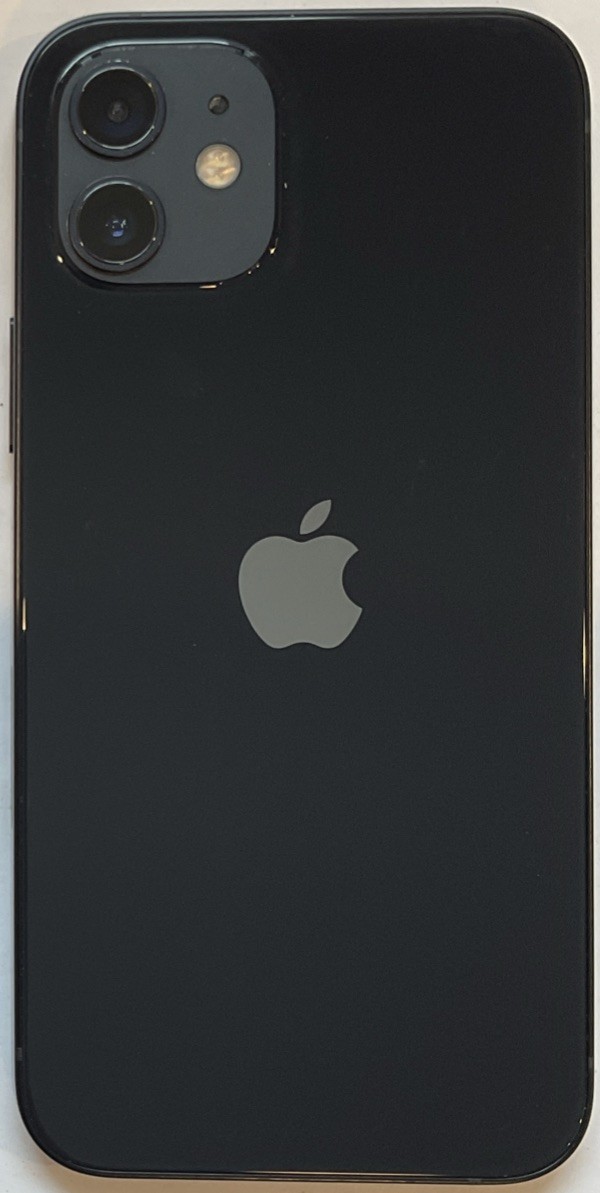 USED BLACK GSM UNLOCKED iPhone 12, 64GB A2172 MGF43LL/A WITH 88% BATTERY HEALTH.