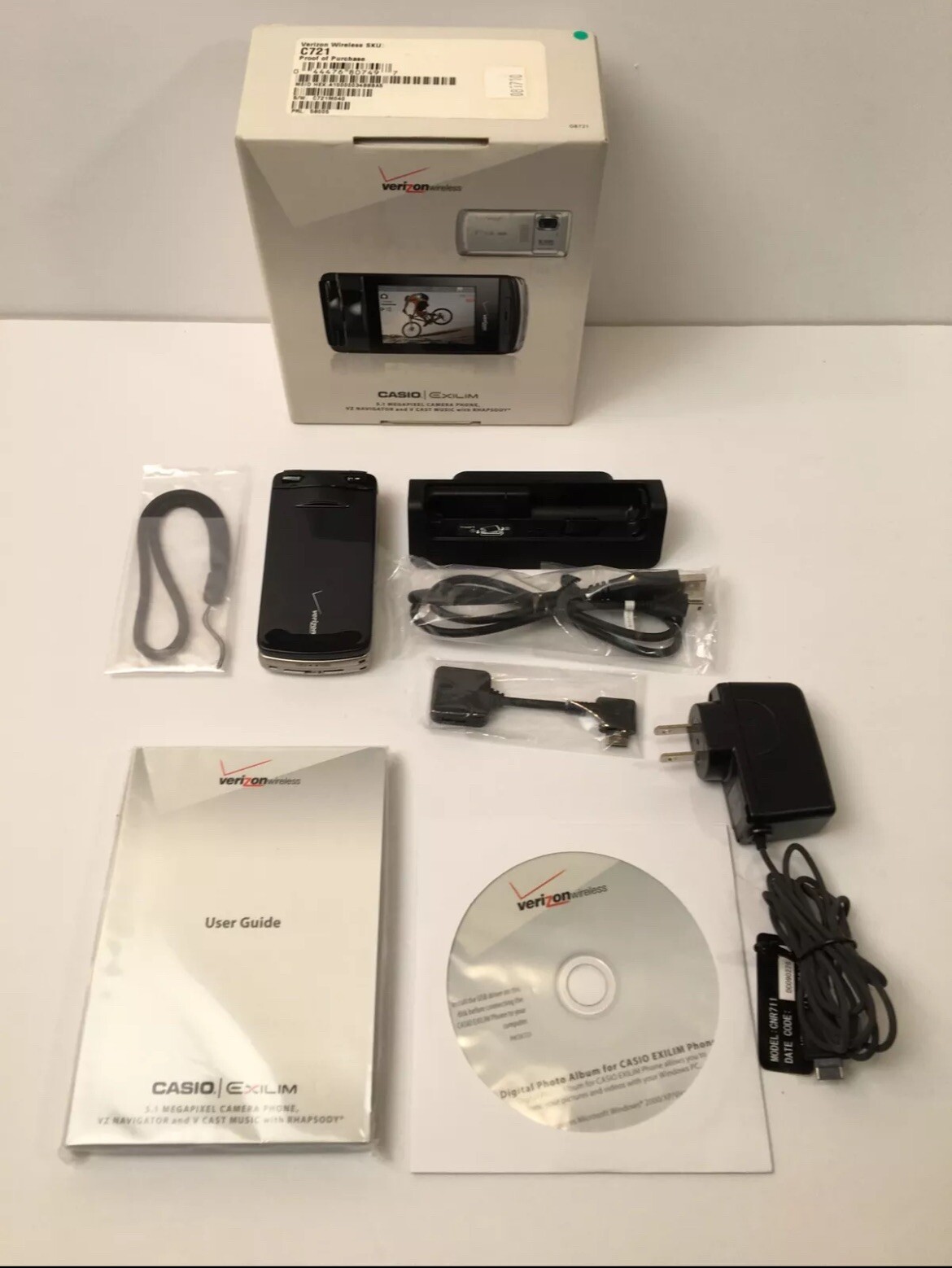 Casio Elixim C721 Swivel Screen Verizon Flip Phone 5.1mp Camera Water Resistant