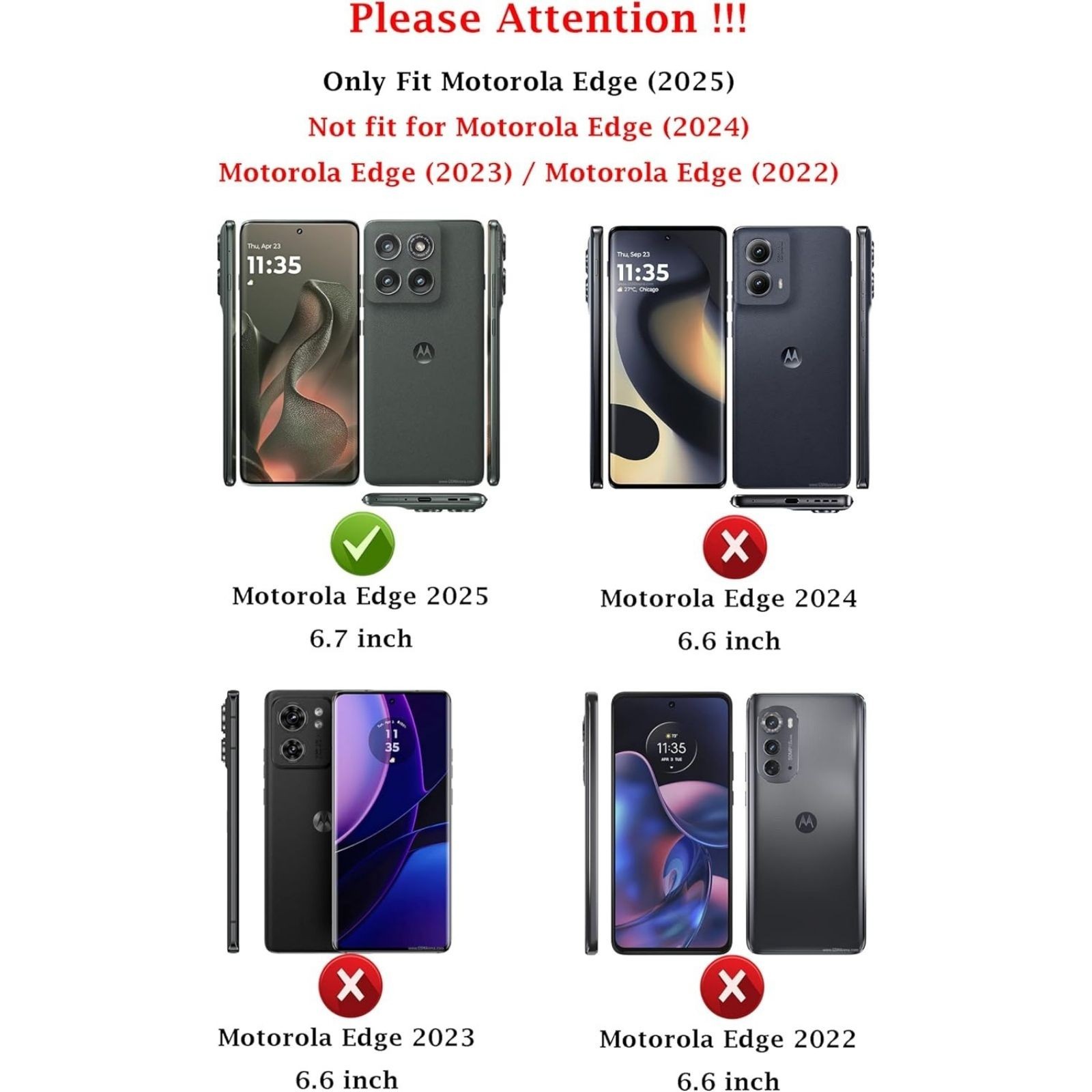 for Motorola Edge 2025 Case with Tempered Glass Screen Protector
