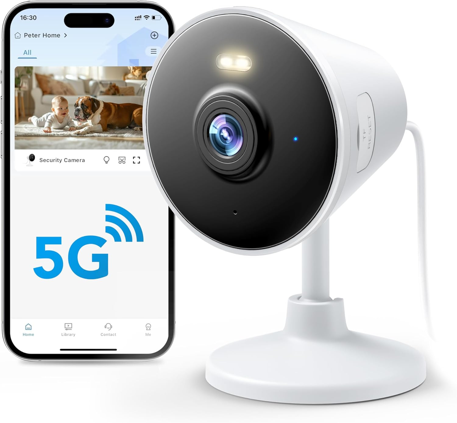 5G & 2.4G Indoor/Outdoor Security Camera for Home, Baby/Elder/Dog/Pet Camera wit