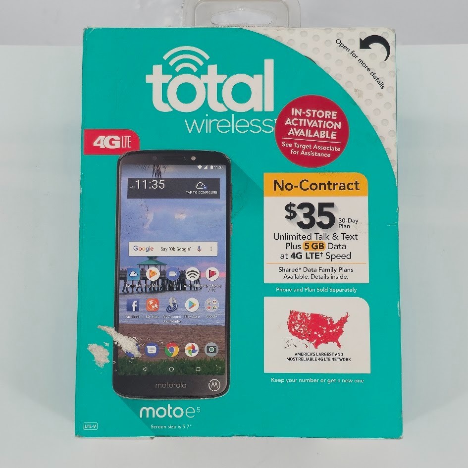 Motorola Moto E5 -16GB- Total Wireless 4G Cell Phone Android [FOR PARTS]