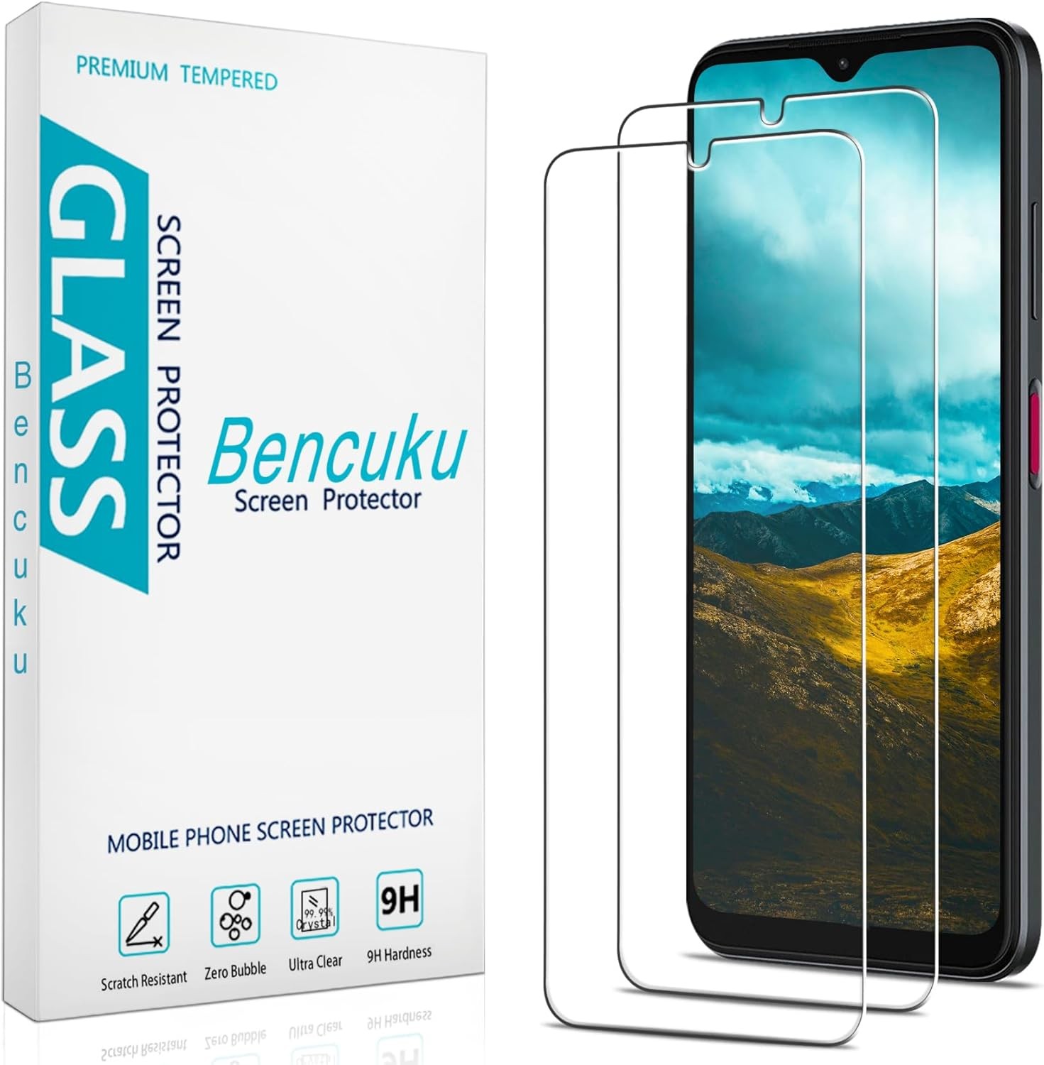 2 Pack Tempered Glass Screen Protectors for T-MOBILE REVVL 6 5G & REVVL 6x 5G
