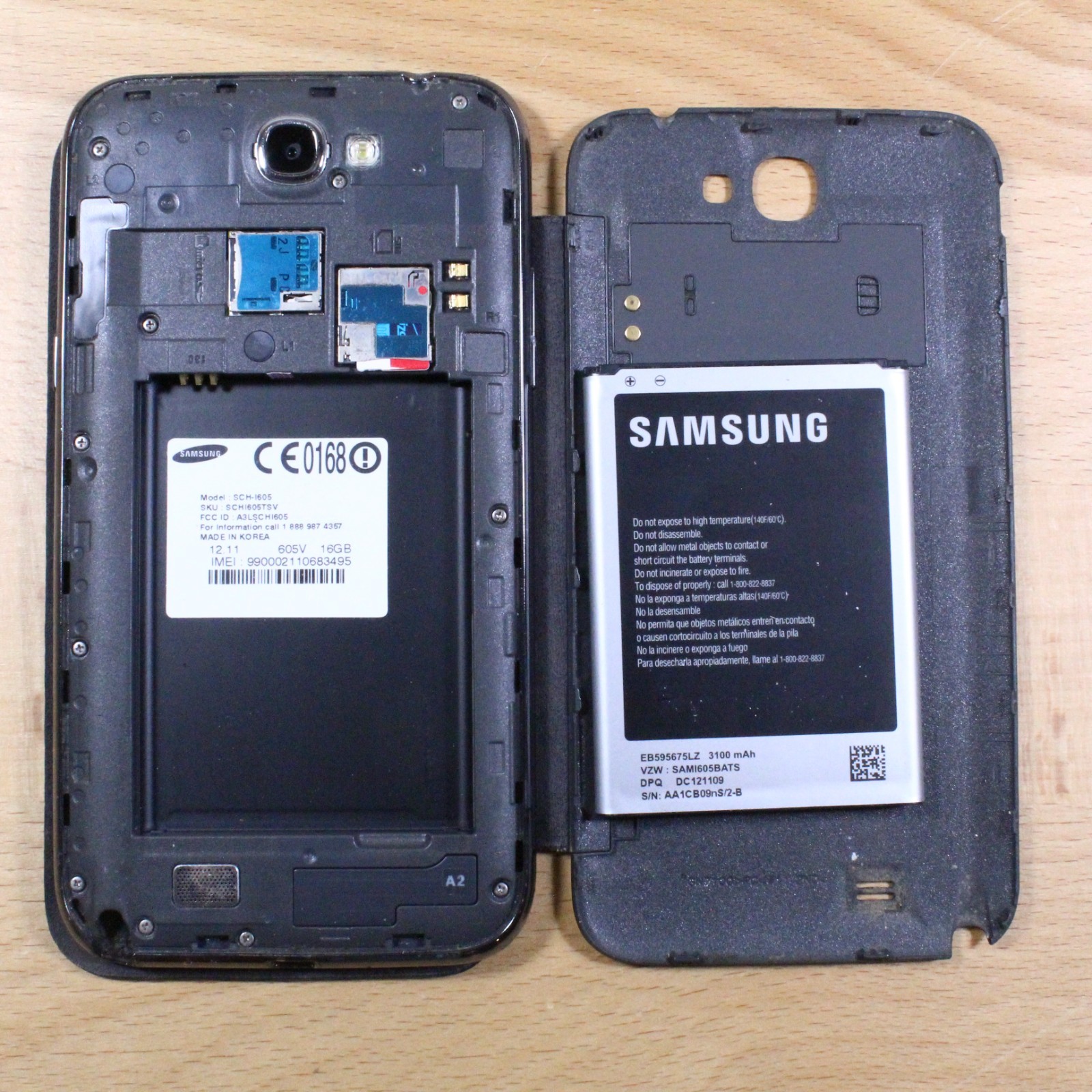 Samsung Galaxy Note 2 Verizon Smartphone For Parts #316