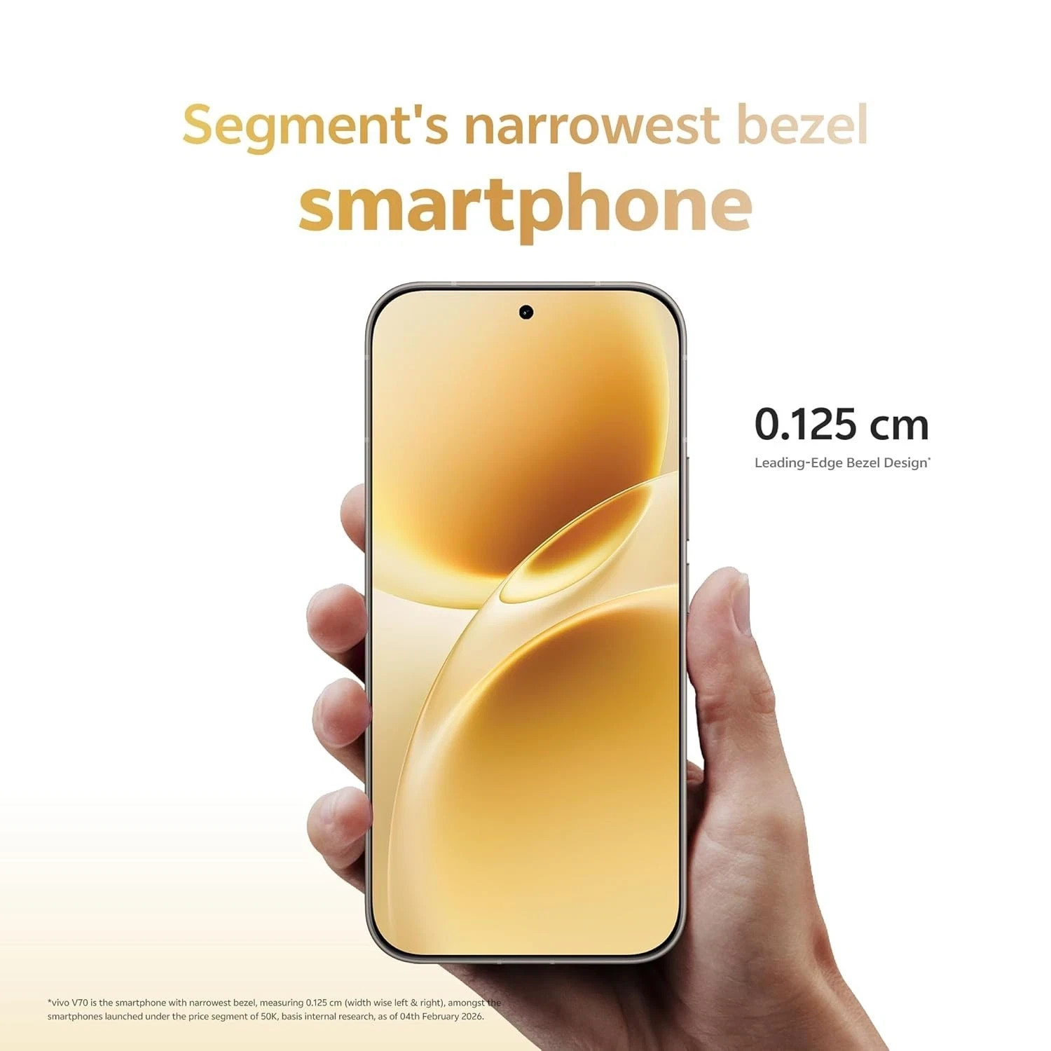 Vivo V70 5G (8GB+256GB Yellow ) Snapdragon® 7 Gen 4 Processor Global Version.