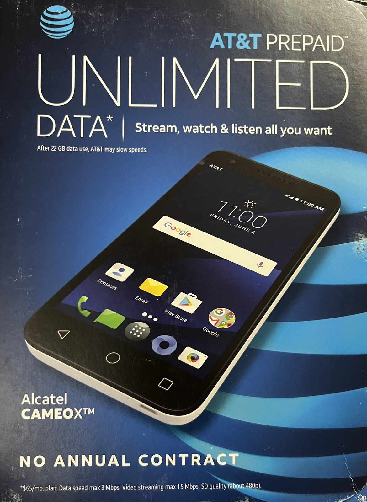 Alcatel CAMEOX 5044R for AT&T 4G LTE 16GB NEW READ