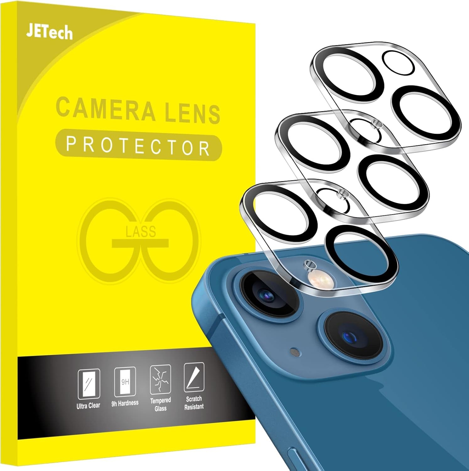 6.1-Inch & 5.4-Inch Camera Lens Protector, 3-Pack, 9H Tempered Glass