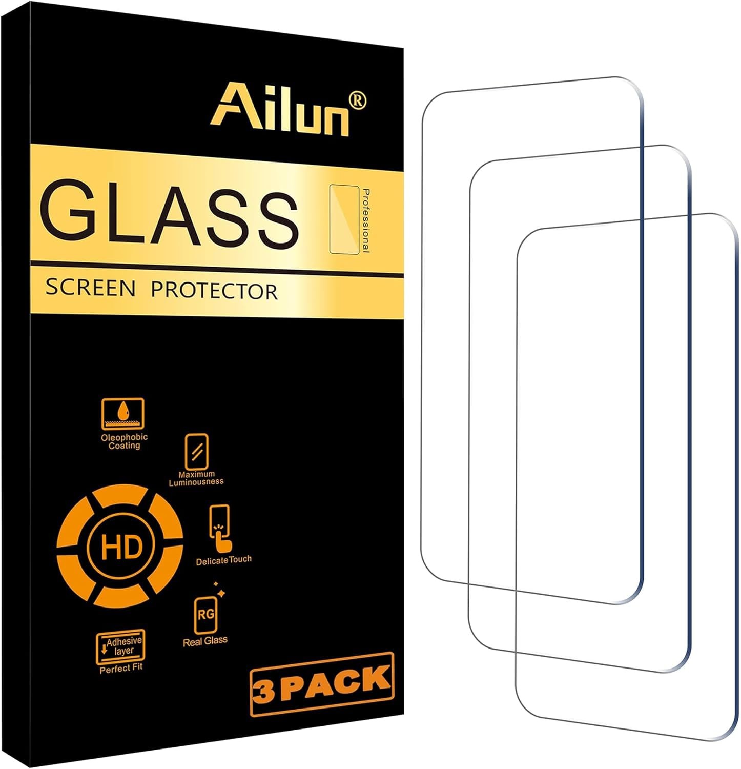 Tempered Glass Screen Protector 3 Pack for iPhone 16 Plus 6.7 Inch, Case Friendl