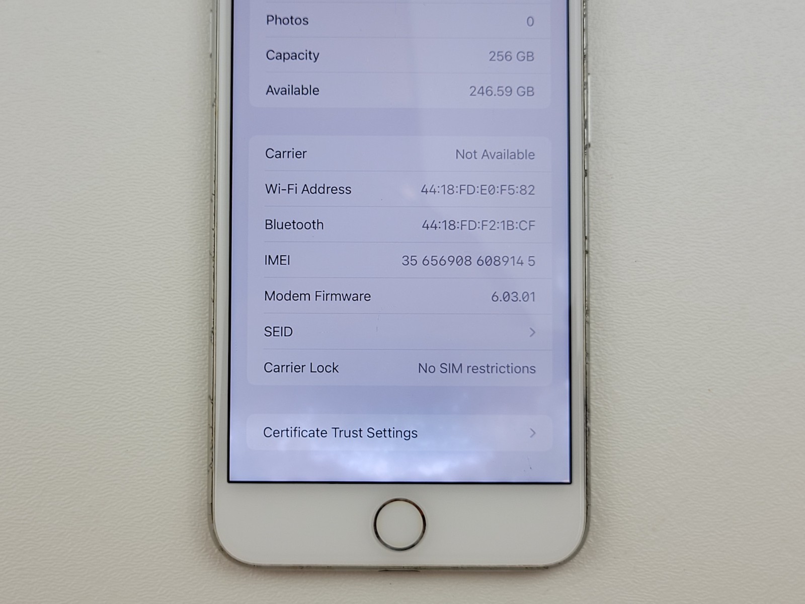 Apple iPhone 7 Plus (A1784) 256GB (GSM Unlocked) – POOR CONDITION – H1943