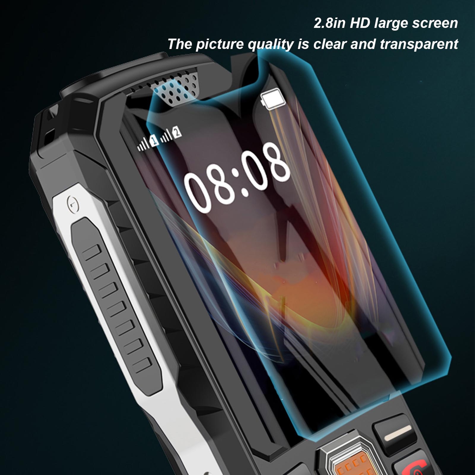 2G Senior Cellphone 2.8in HD Screen 3D Big Button Dual Card Senior Cellphone