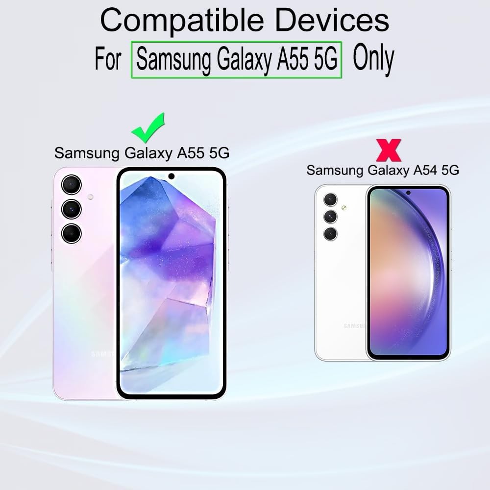 2PCS Screen Protector & Camera Lens Protector for Samsung Galaxy A55 5G 6.6 Inch