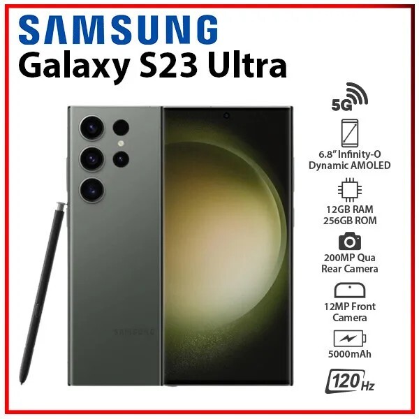 Samsung Galaxy S23 Ultra SM-S918U – 256GB – Green (Unlocked)