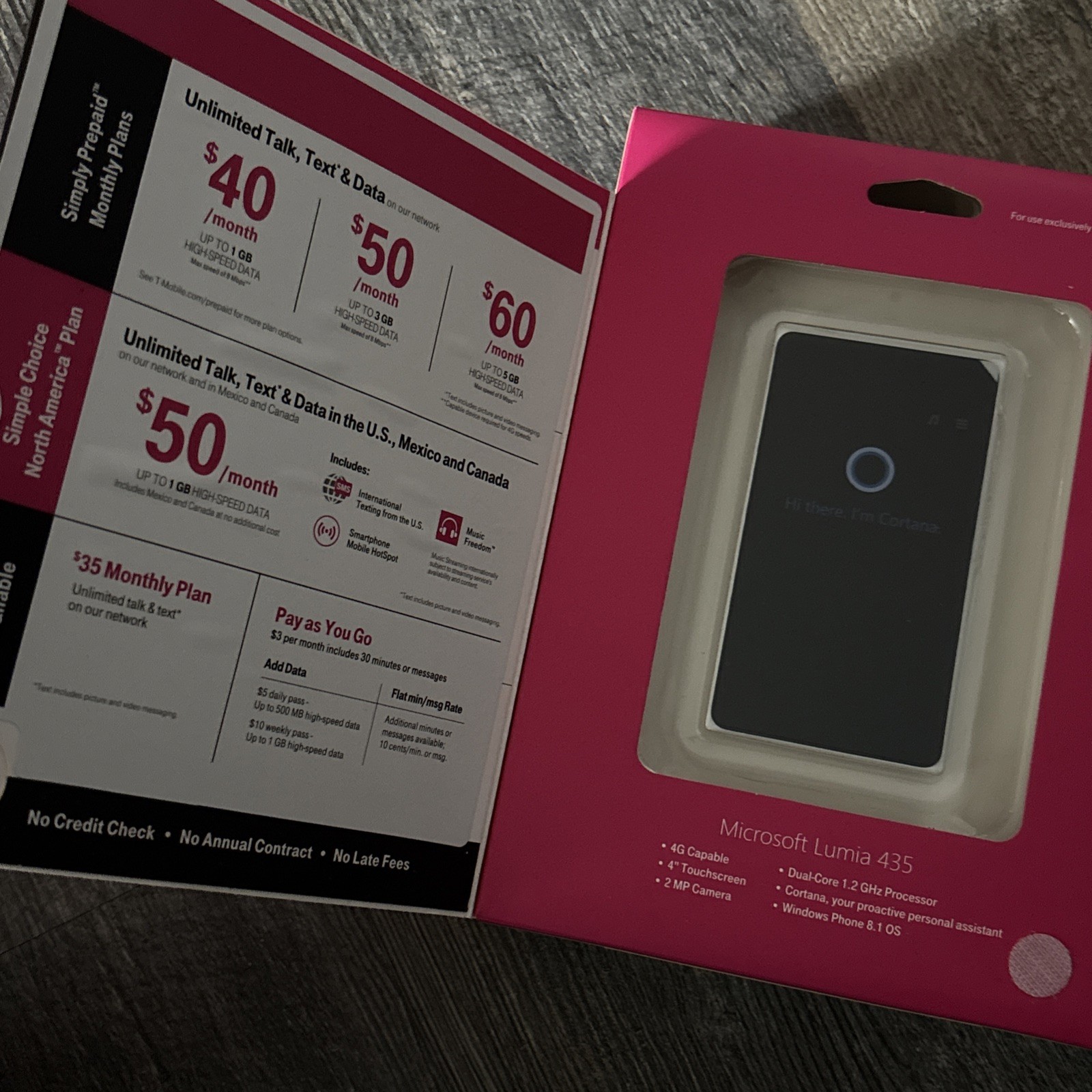 BRAND NEW SEALED IN FACTORY BOX Microsoft Lumia 435 Phone New T Mobile,WINDOWS