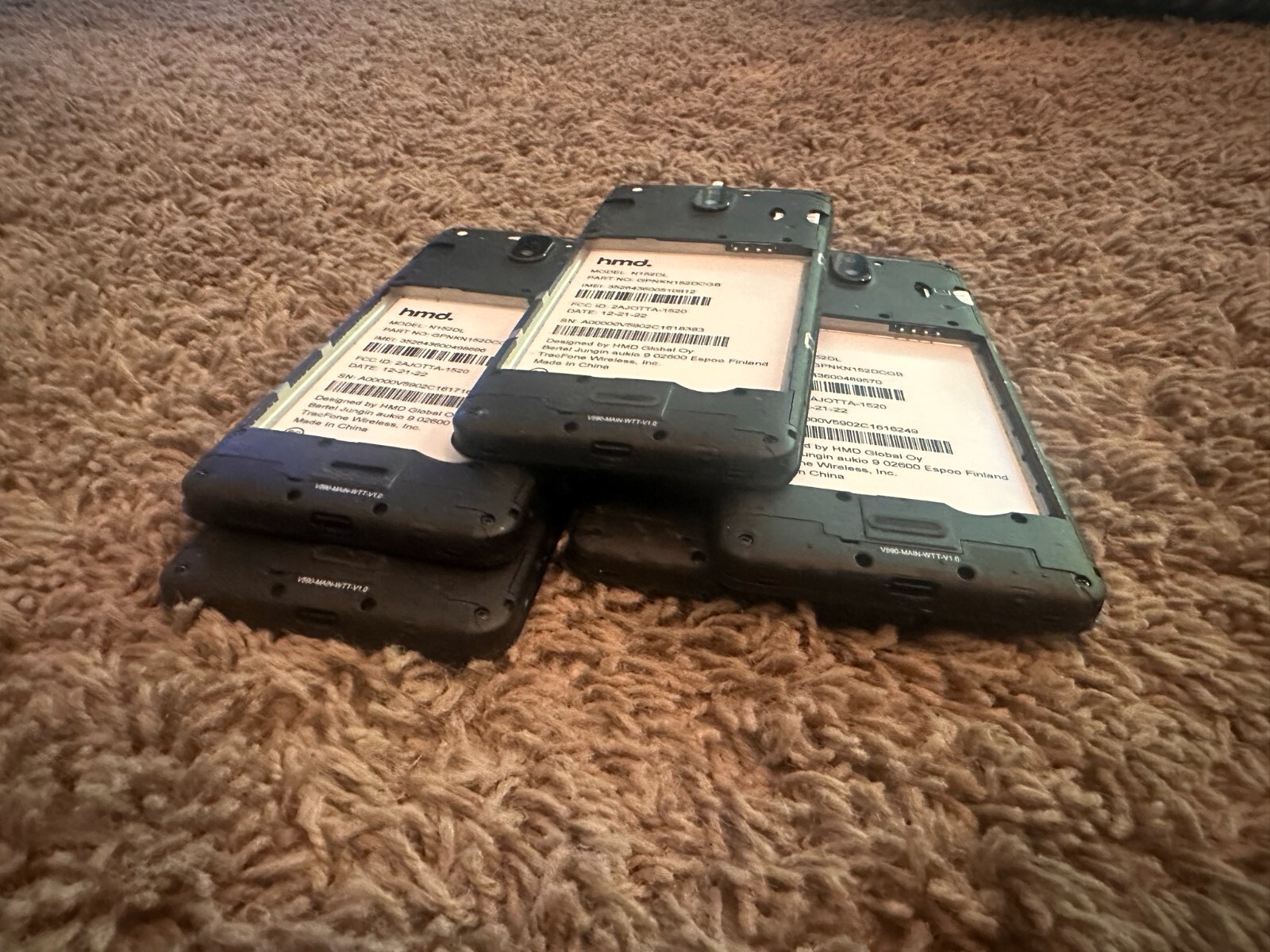(Lot of 5) NOKIA HMD N152DL C100 Cell Phones Tracfone (No Backs No Batteries)