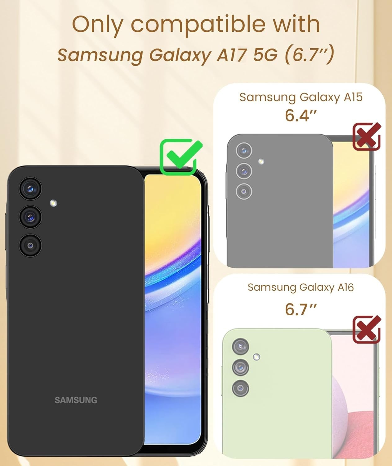 Samsung Galaxy A17 5G Case, Screen Protector, 360° Rotatable Ring Holder, Purple