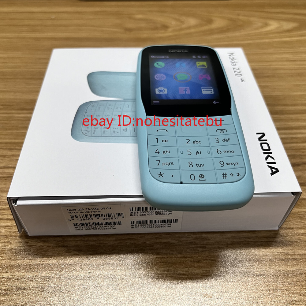 Nokia 220 4G FM radio Bluetooth 0.3MP 24MB 16MB RAM Unlocked cell Phone Dual SIM