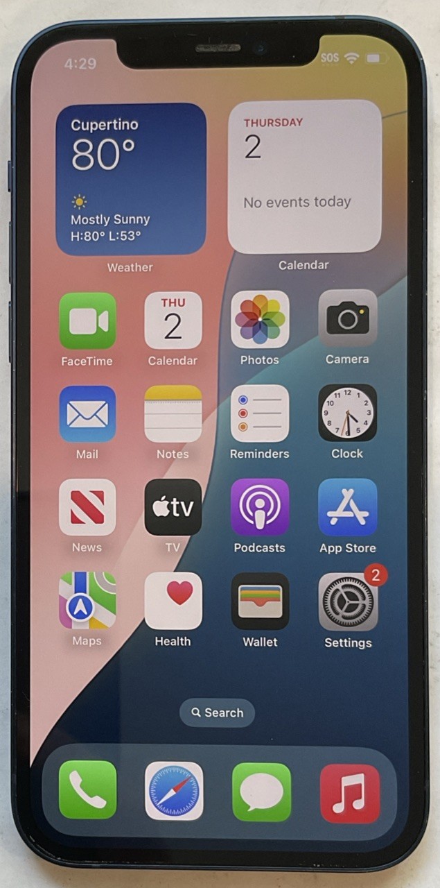 USED BLUE GSM UNLOCKED iPhone 12, 256GB A2172 MGFJ3LL/A, 89% BATTERY iOS 18.4