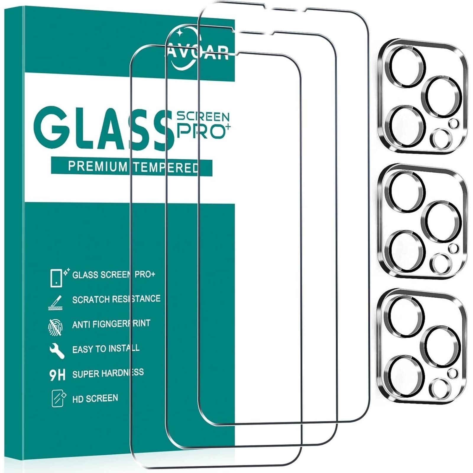 6Pack IPhone 13 Pro Max Screen Protector Glass HD Transparency Camera Lens Clear