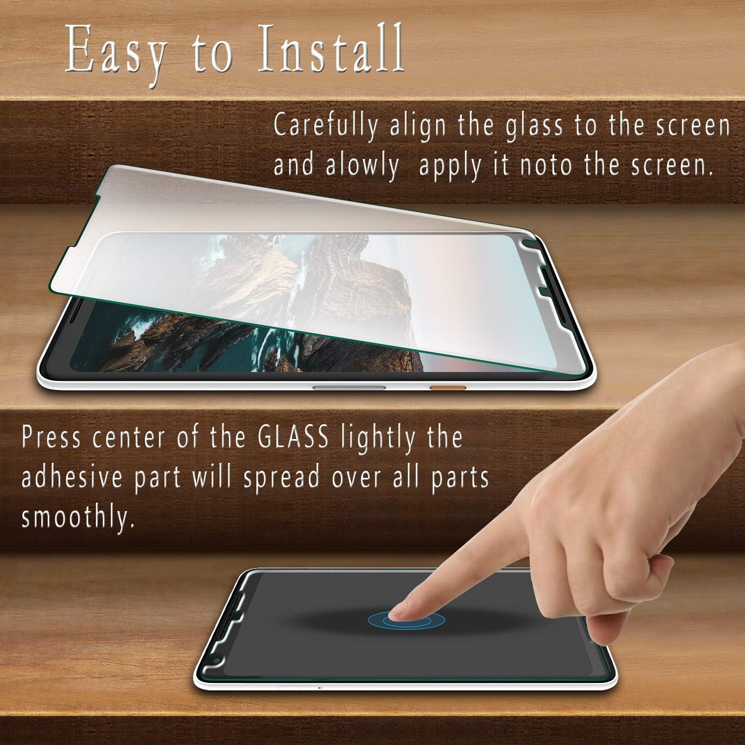 2-Pack Screen Protectors Tempered Glass for Google Pixel 2 XL, Easy Install, Bub