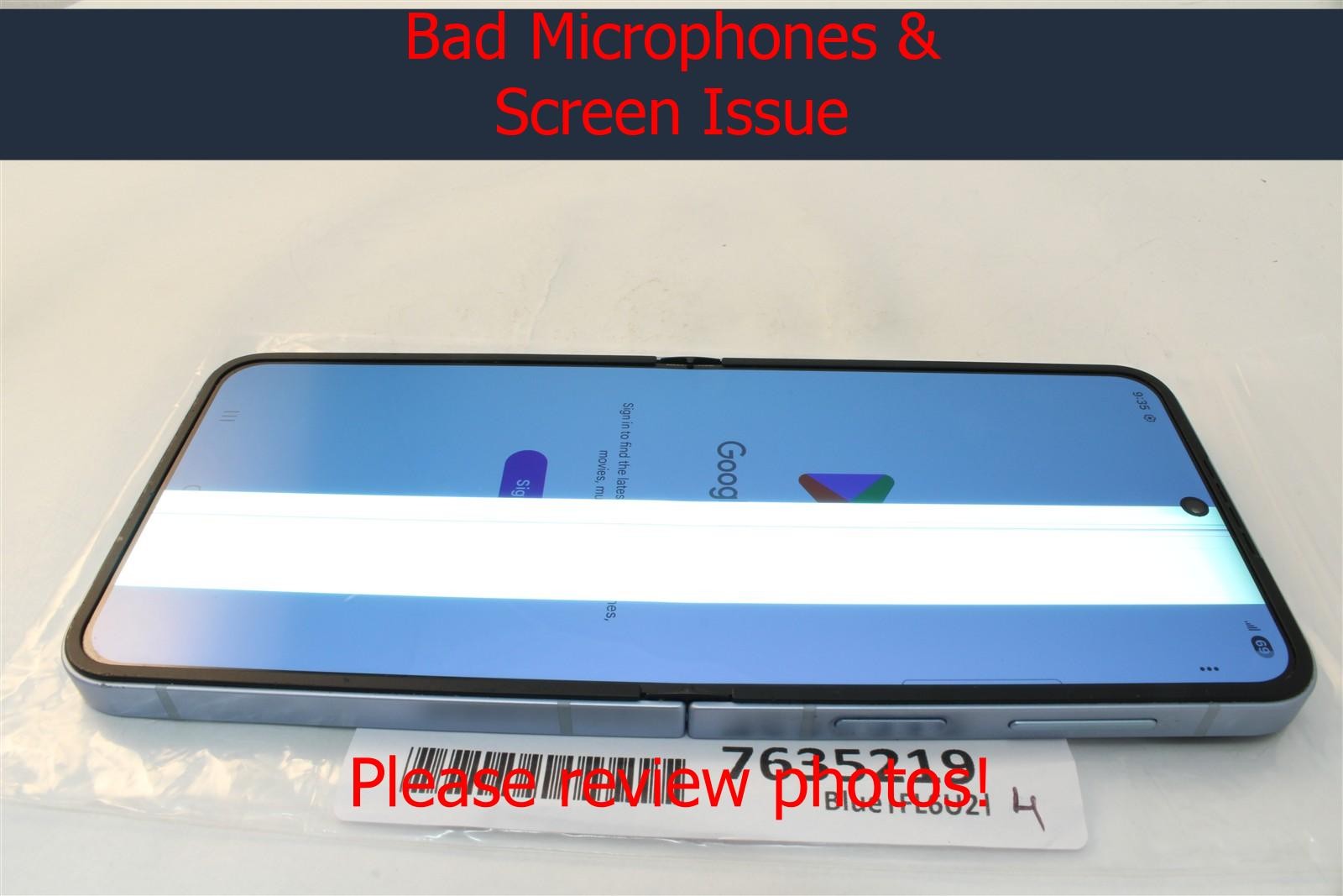 DEFECTIVE Samsung Galaxy Z Flip6 SM-F741U 256GB Blue – Unlocked 7635219