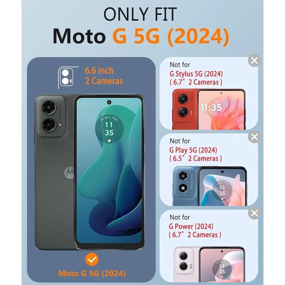 For Motorola Moto G 5G 2024 Case W/ Rugged Shockproof & Screen Protective Cover