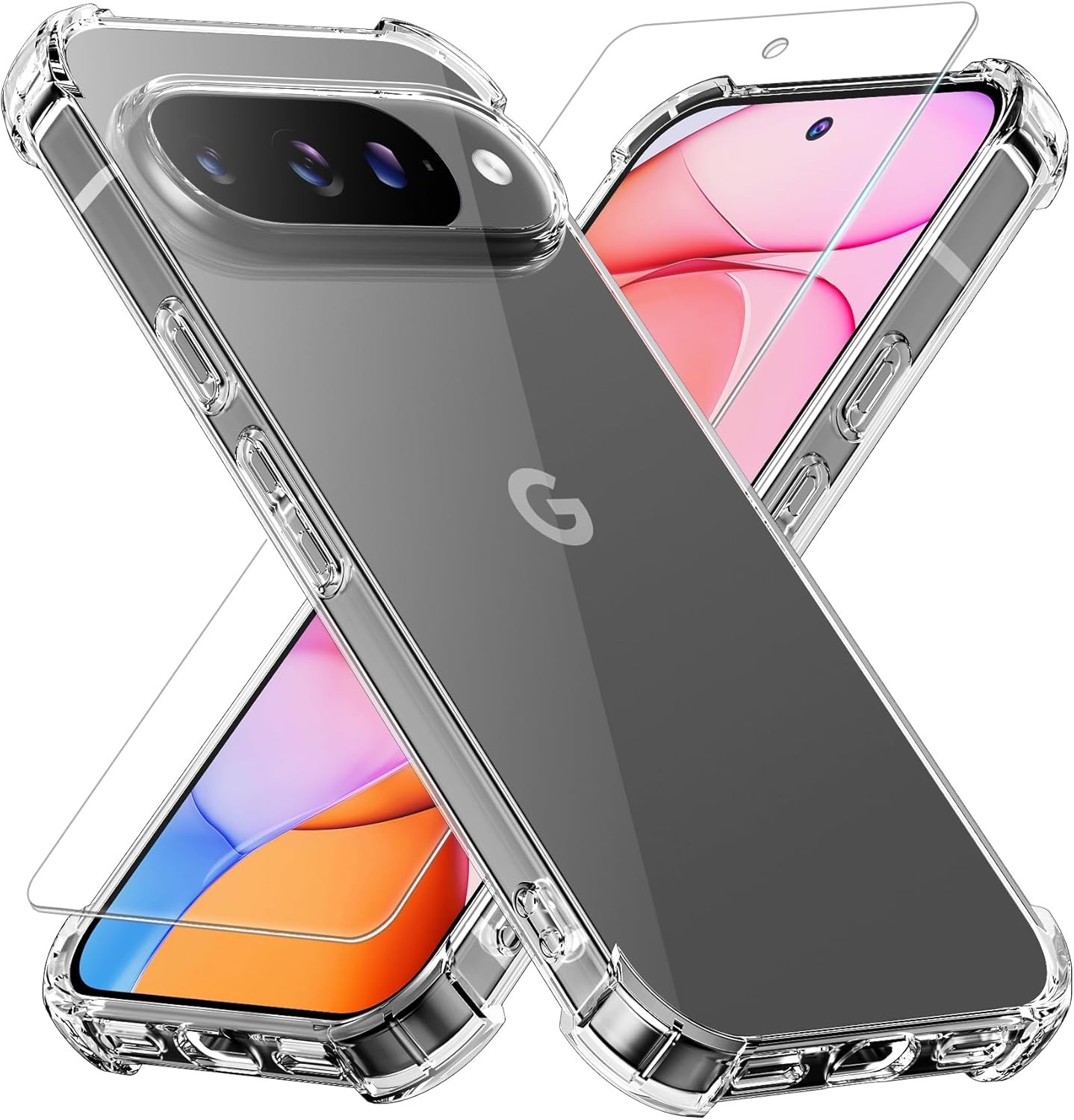 Tempered Glass Protection Phone Case for Google Pixel 10/10 Pro