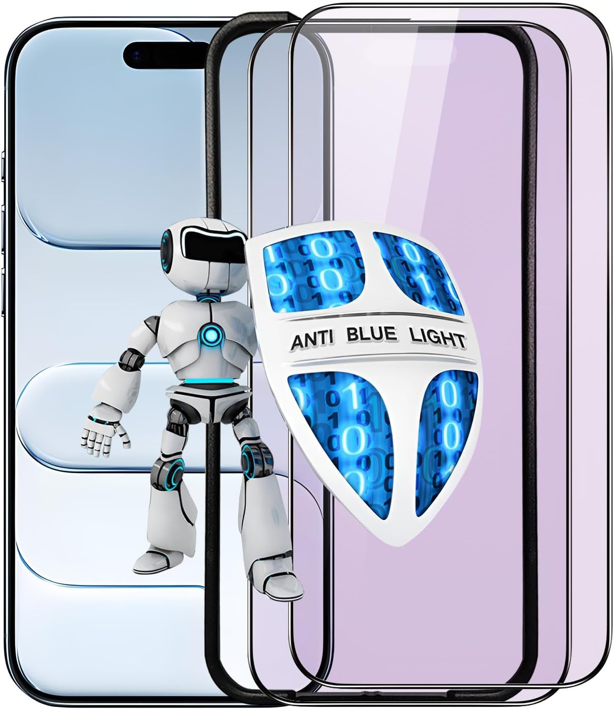 2 Pack Anti Blue Light Screen Protectors for iPhone 17 6.6 Inch – Eye Safety
