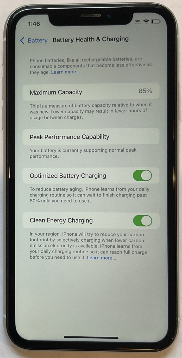 TESTED USED VERIZON LOCKED iPhone XR, 64GB A1984 MH573LL/A, 85% BATTERY HEALTH.
