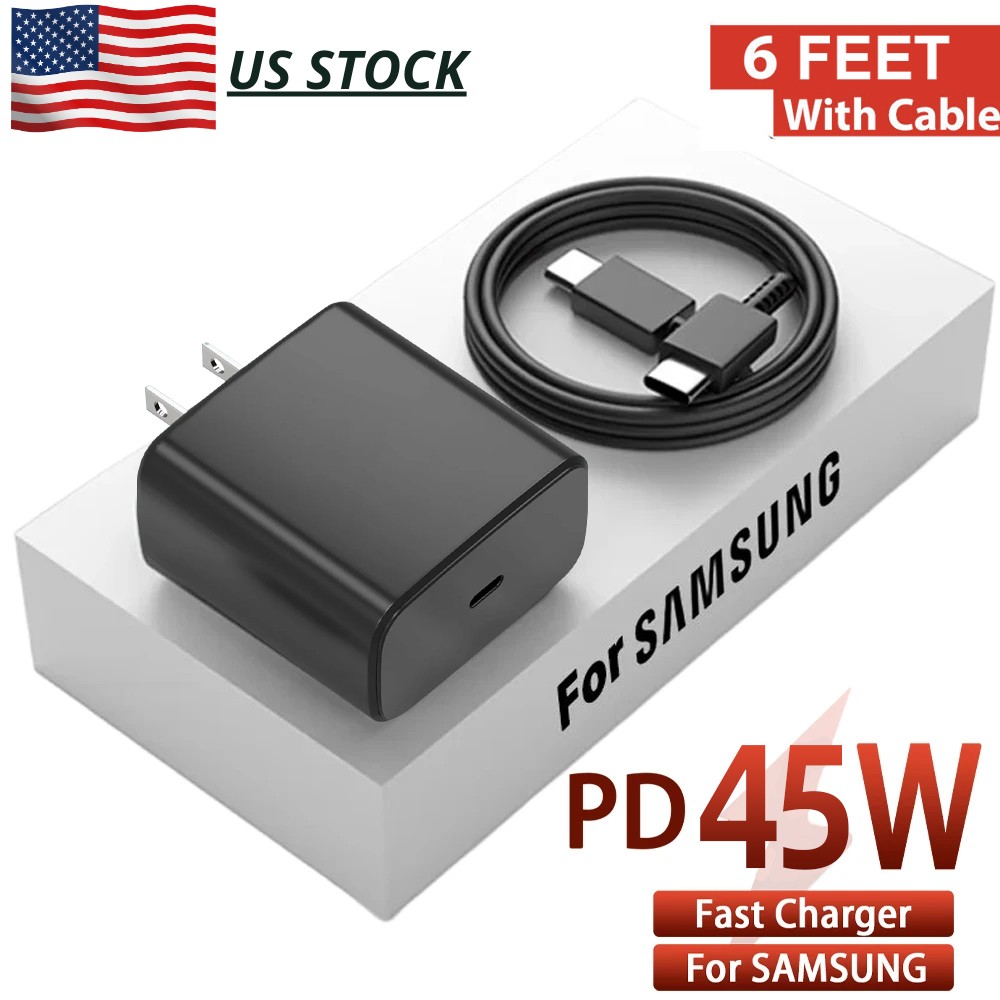 45W Super Fast Charging Type C Wall Charger+Cable For Samsung Galaxy S21 S22 S23