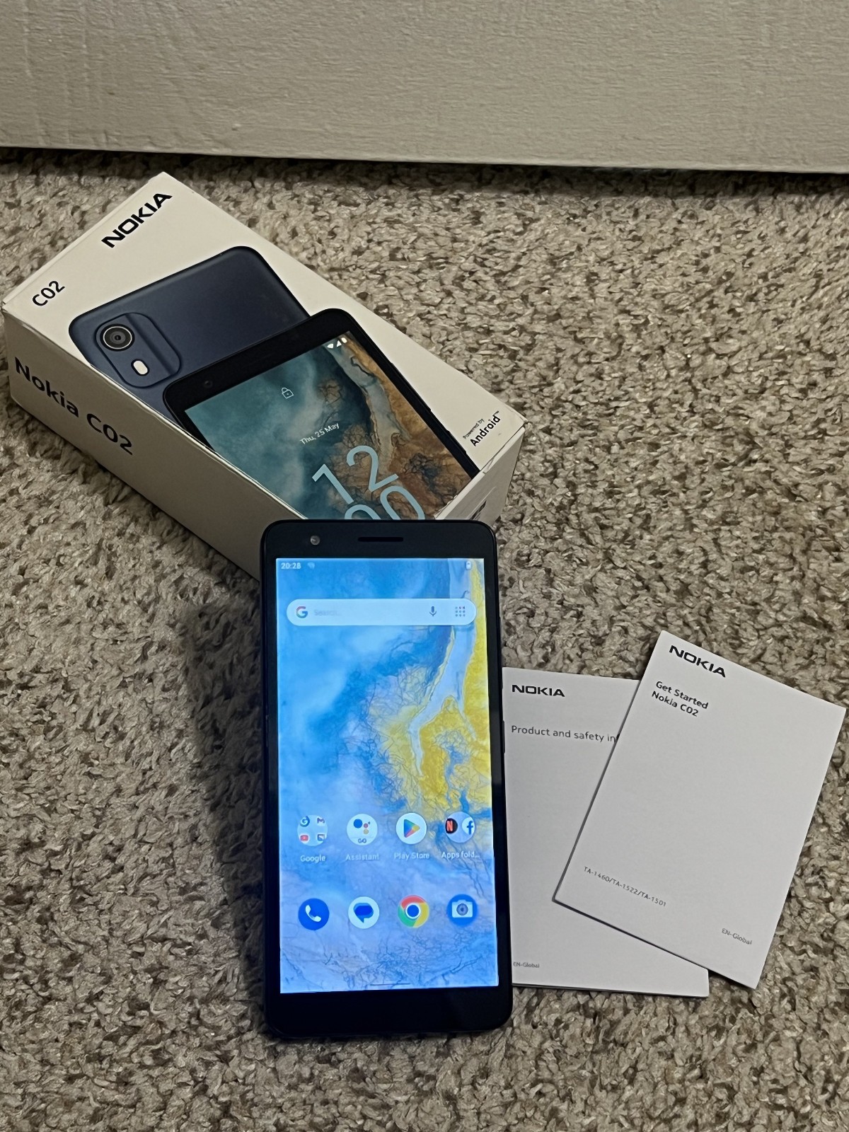 Nokia C02 4G Dark Cyan, TA-1522, 32GB + 2GB Dual-SIM Factory Unlocked GSM – GOOD