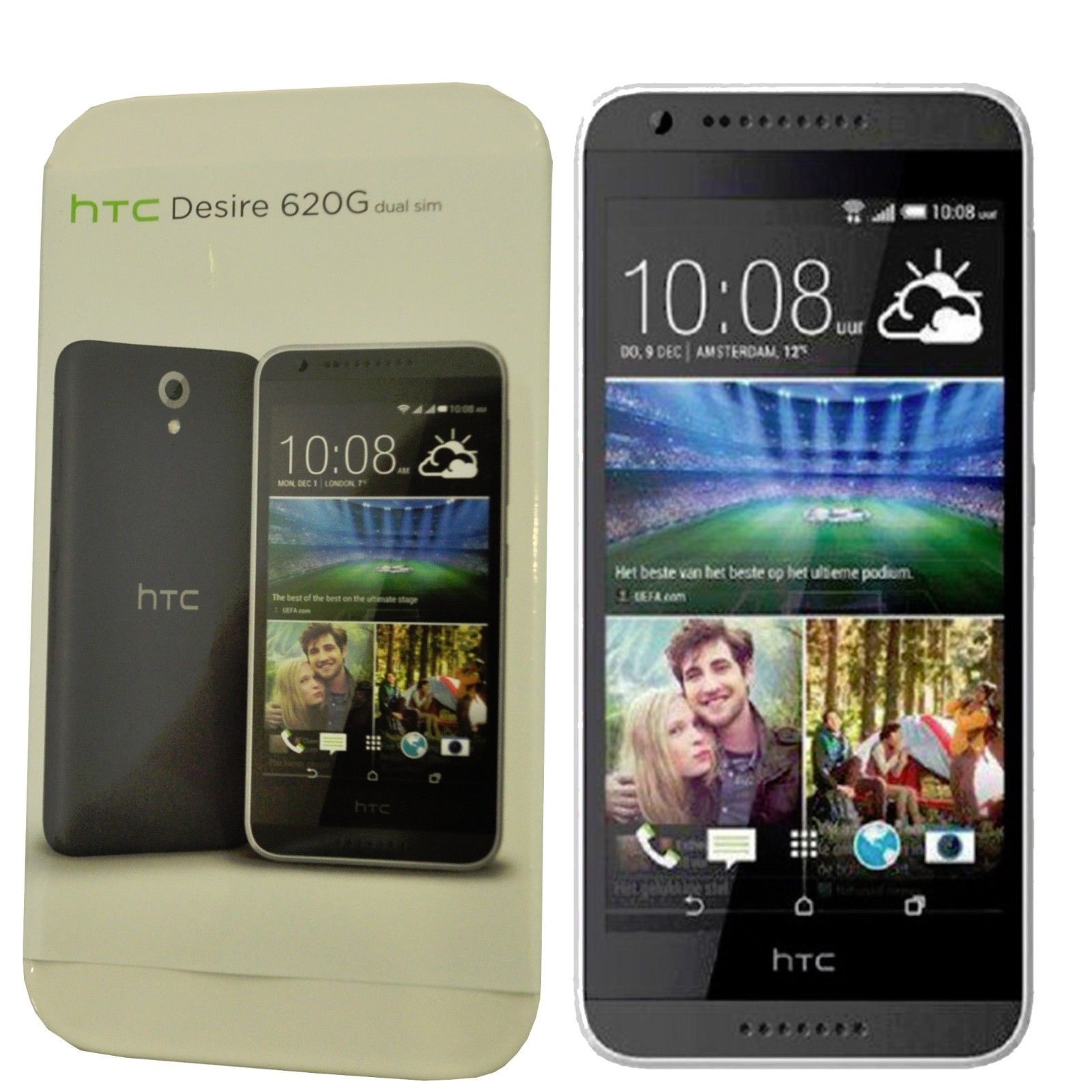 BNIB HTC Desire 620G Dual-SIM 8GB Grey/Light Grey Trim Factory Unlocked 3G GSM