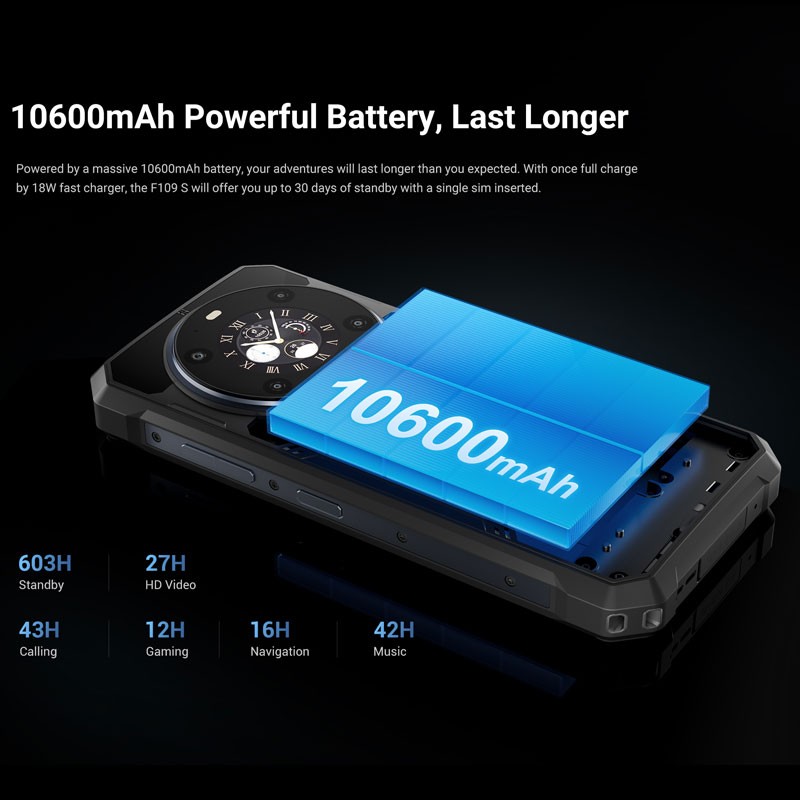 FOSSiBOT F109S 4G Android 15 Rugged Phone Dual Screen Waterproof Mobile 10600mAh