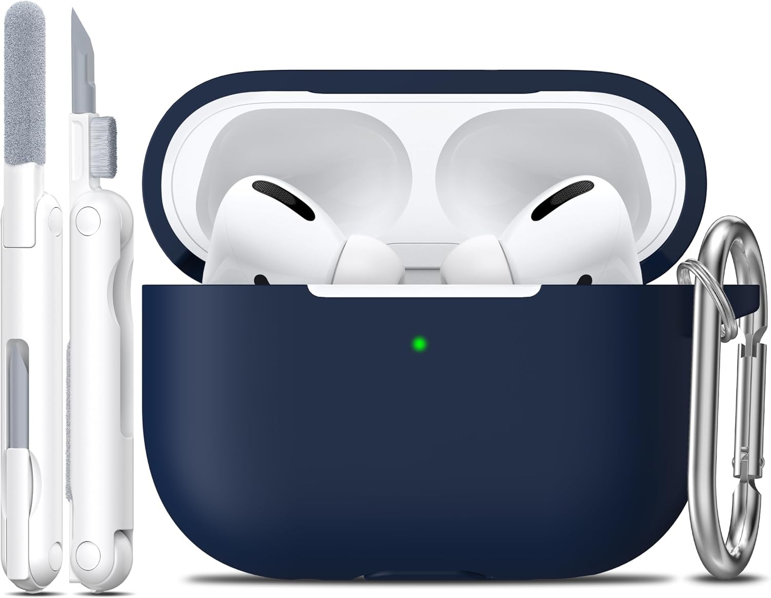 Soft Silicone Protective Cover for AirPods Pro 2 Case with Keychain and Cleaning