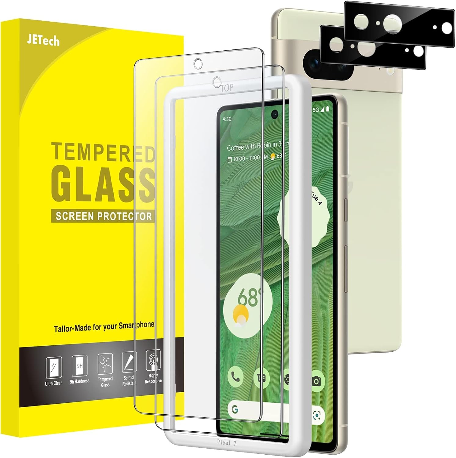 2PCS Screen Protector & Camera Lens Protector for Google Pixel 7 HD Clear Temper