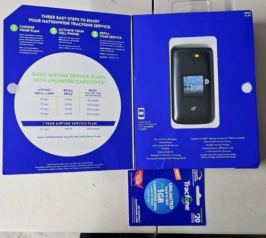 TracFone Alcatel My Flip MyFlip Prepaid Basic 4G Cell Phone