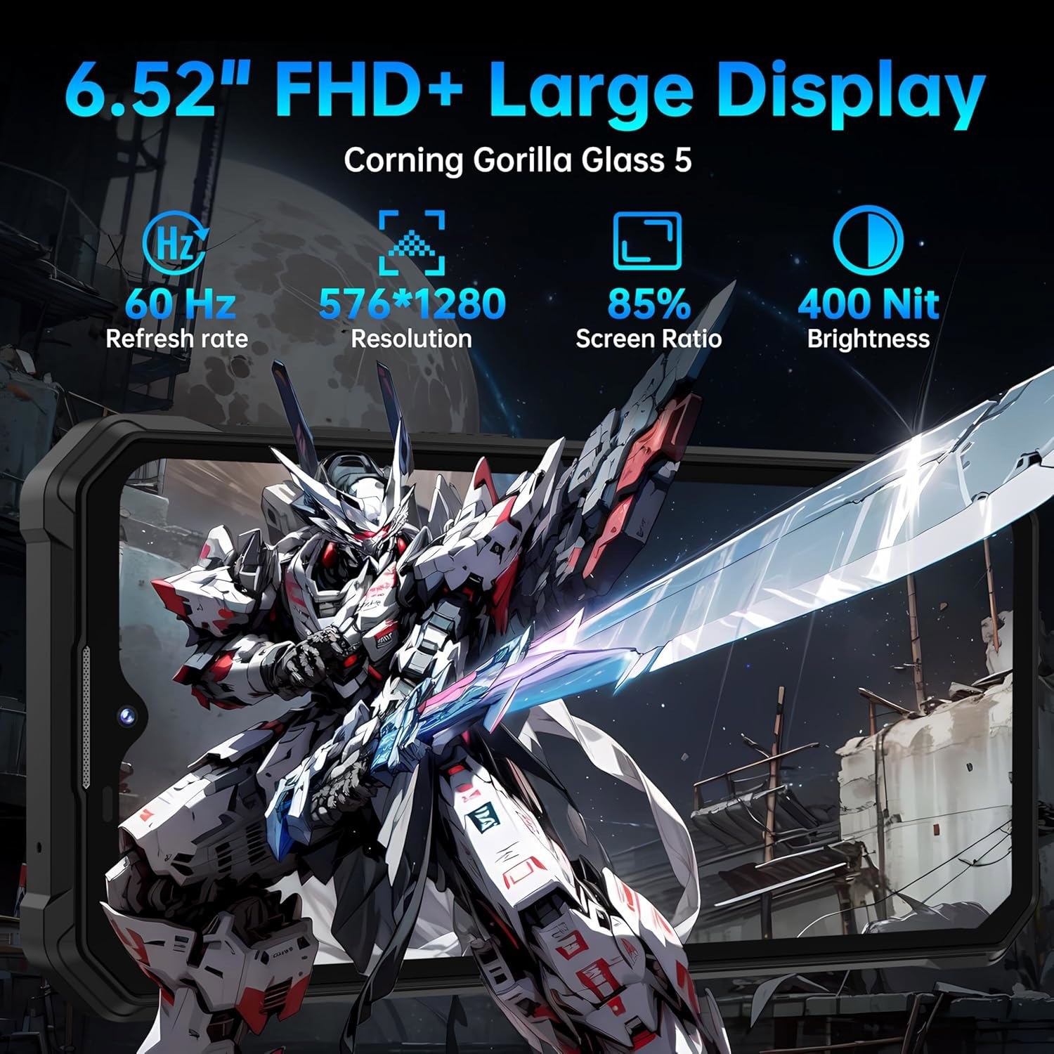 OUKITEL WP53S Rugged Smartphone 11000mAh Battery 16B+128GB 6.52″ FHD+ IP68/IP69K