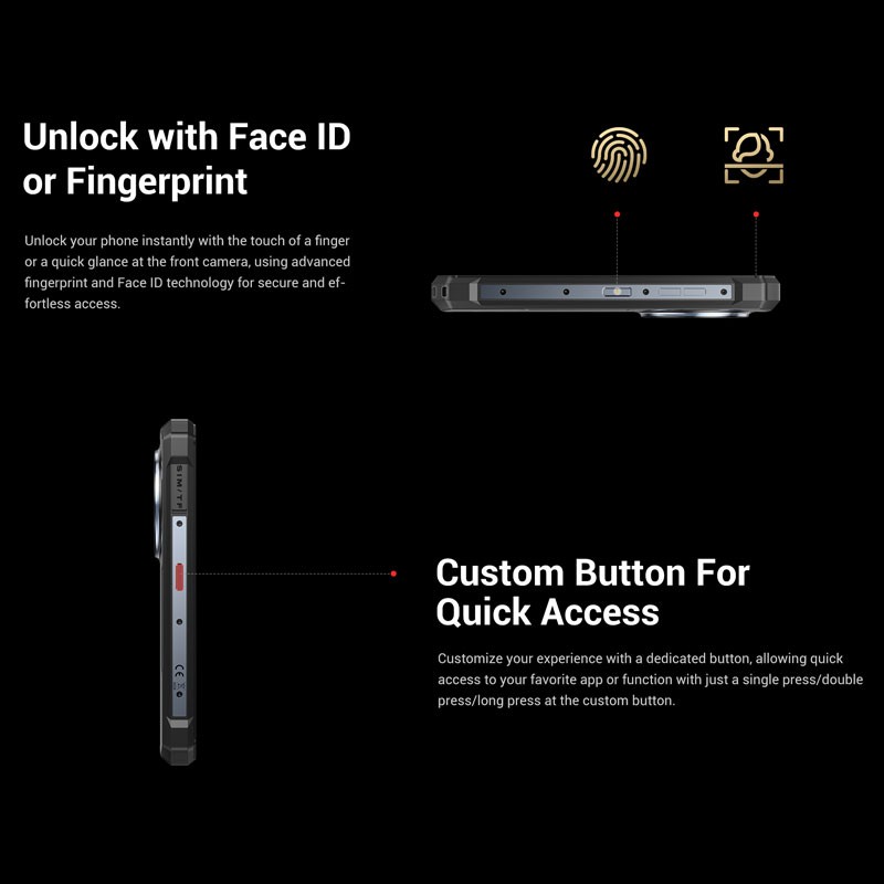 FOSSiBOT F109S 4G Android 15 Rugged Phone Dual Screen Waterproof Mobile 10600mAh