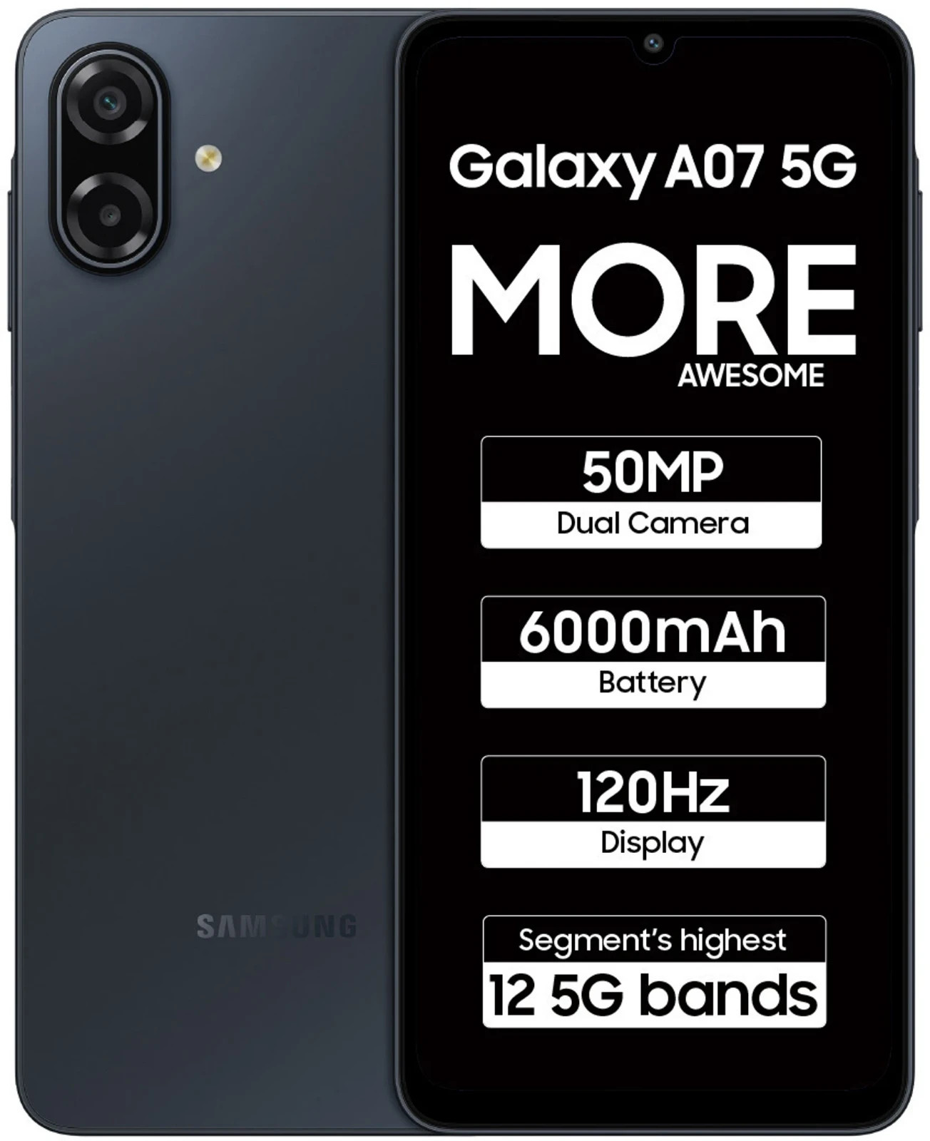 Samsung Galaxy A07 5G (Black, 4GB RAM, 128GB ) Dimensity 6300 Global Version