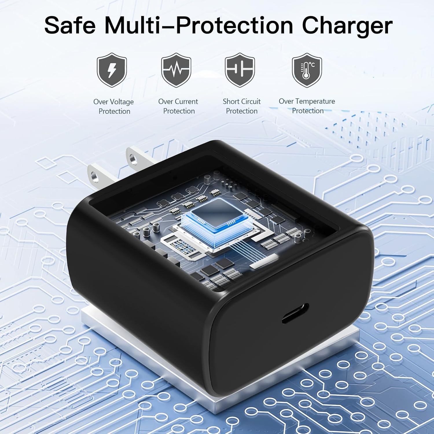 2 Pack 25W USB-C Fast Charger Adapter for Samsung Galaxy S25/S24 3FT
