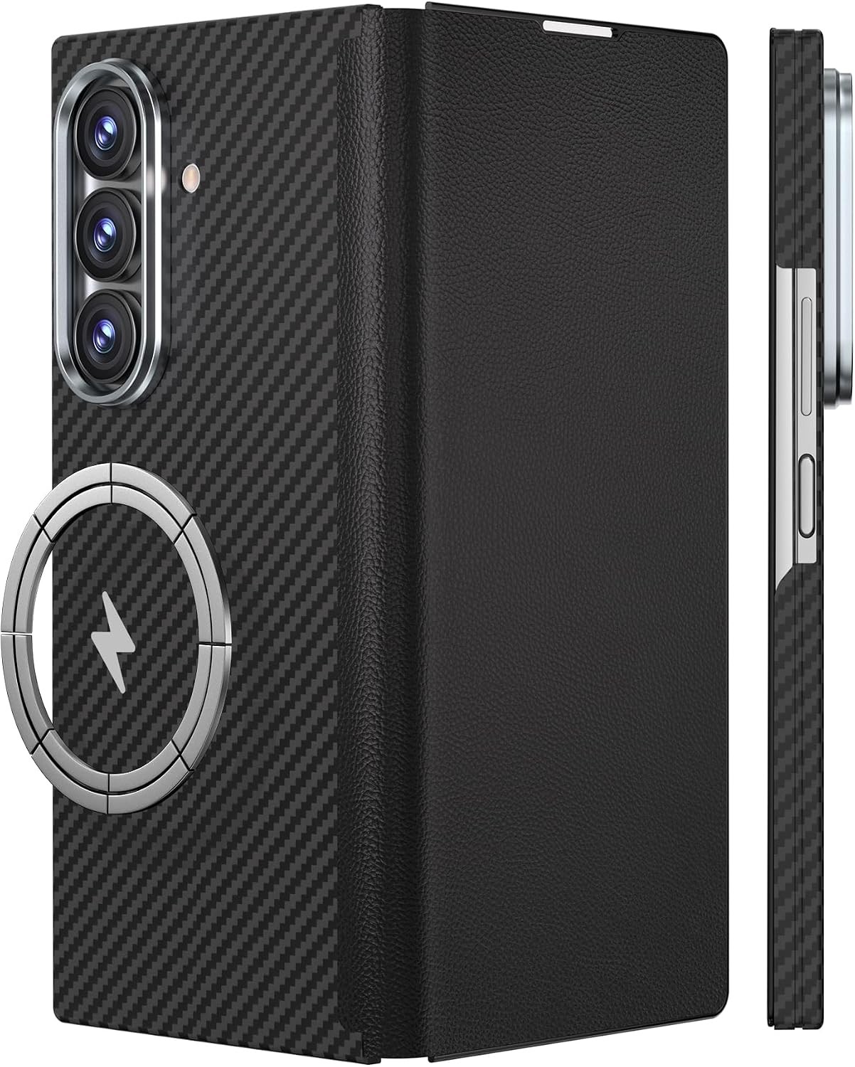 1. For Samsung Galaxy Z Fold 7 Case 3-in-1 Protection, Kickstand, Black 2. For