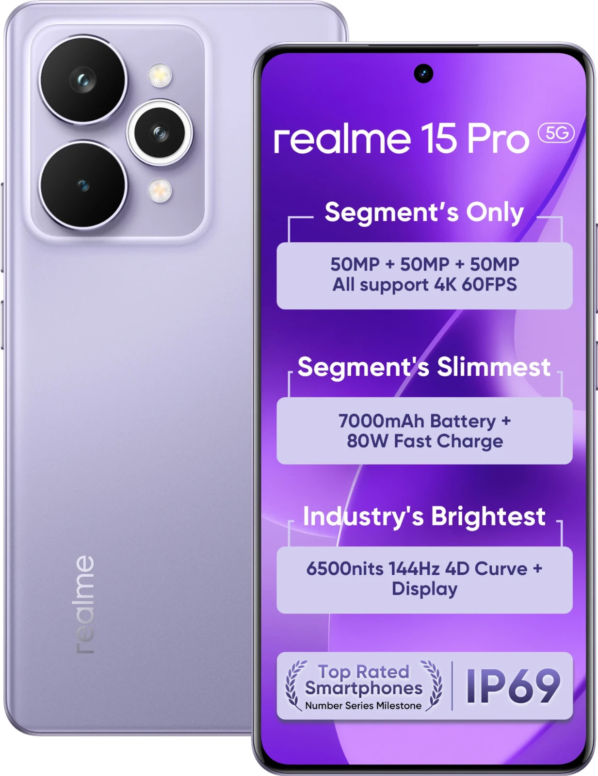 realme 15 Pro 5G (Purple 12GB RAM, 256GB) Snapdragon 7 Gen 4 Global Version.