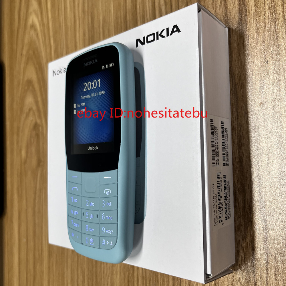 Nokia 220 4G FM radio Bluetooth 0.3MP 24MB 16MB RAM Unlocked cell Phone Dual SIM