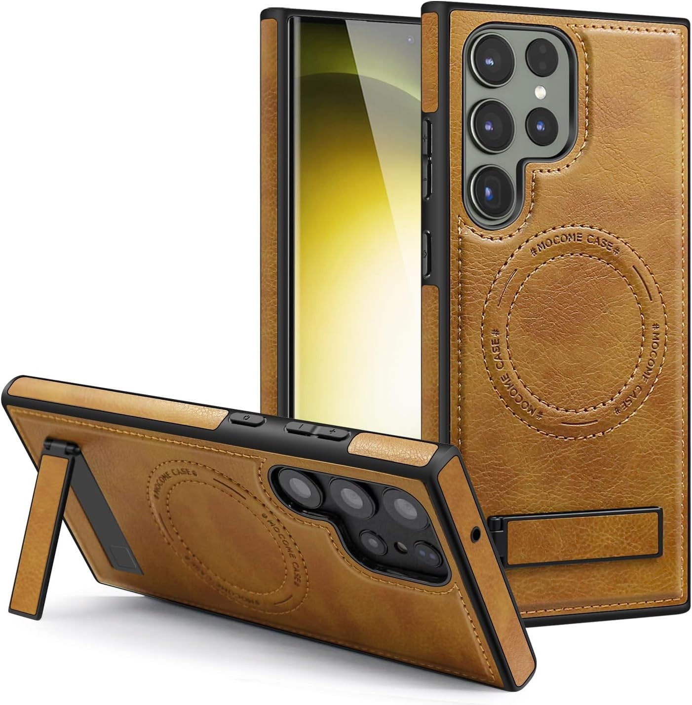 Samsung Galaxy s24 Ultra Case PU Leather Magnetic Cover Stand Rugged Phone Case