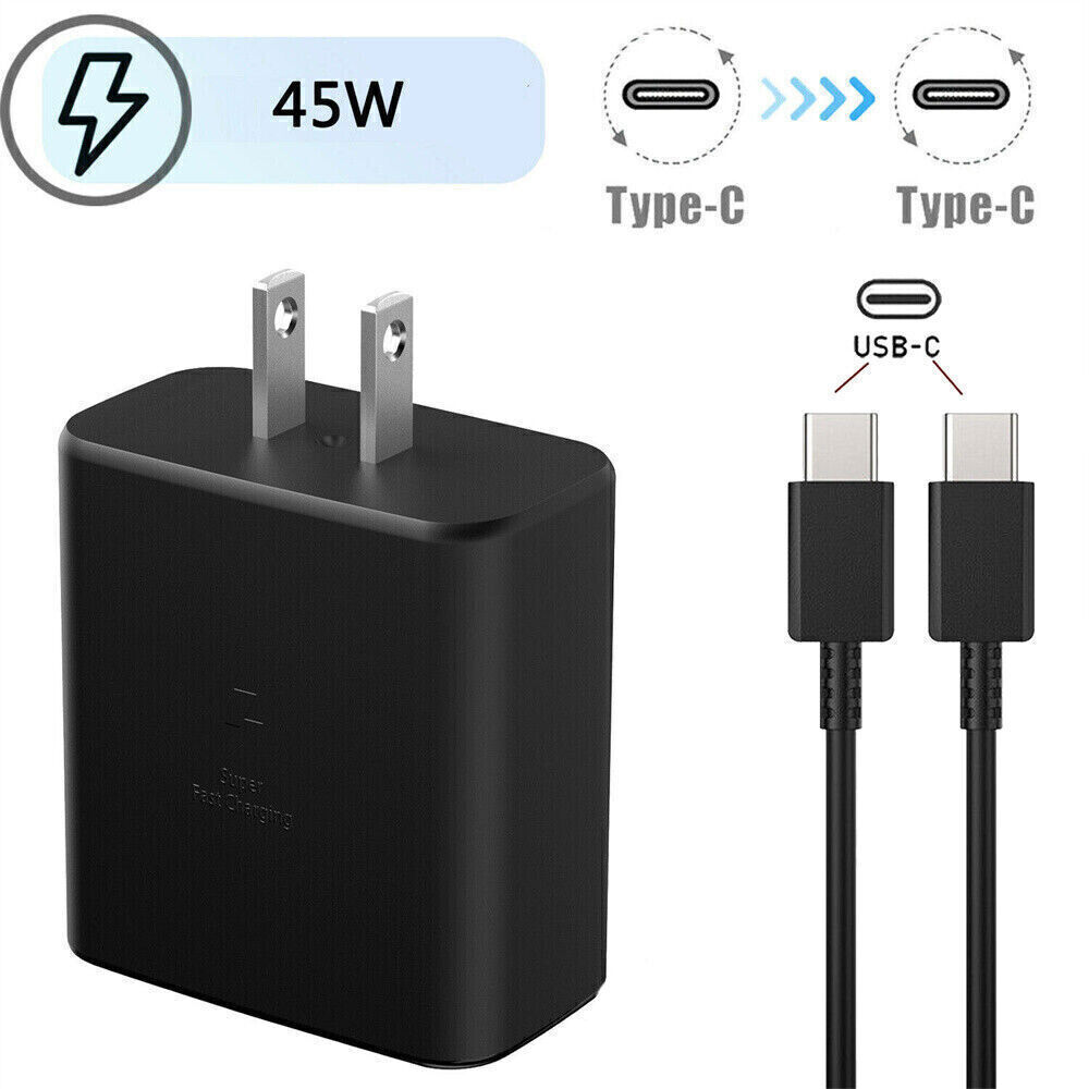 🔥 45W USB C Super Fast Wall Charger & 6FT Cable For Samsung Galaxy S24 S23 S22