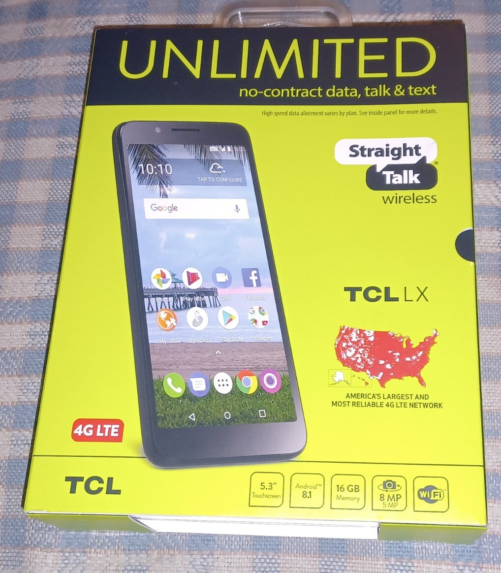Total Wireless TCL LX 4G LTE Prepaid Cell Phone 5.3″ 16GB 8MP Android 8 new