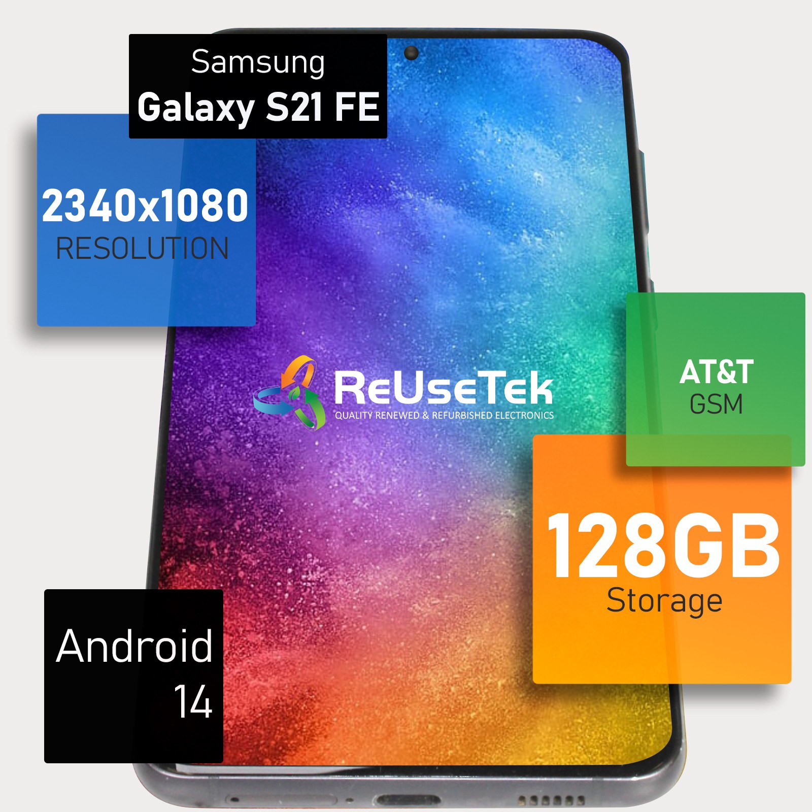 Samsung Galaxy S21 FE 5G | 6.4 in FHD | 128 GB | AT&T GSM Only | Good | Graphite
