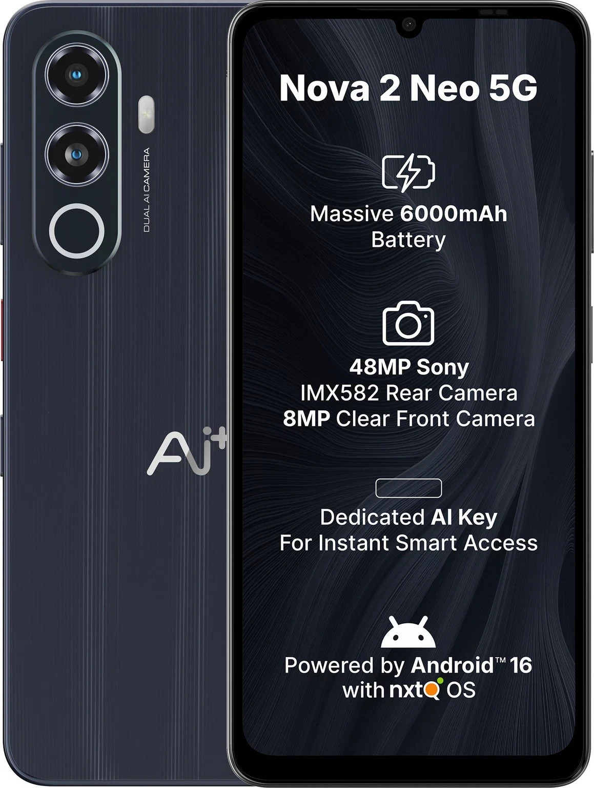 Ai+ Nova 2 Neo 5G (Black, 128 GB) (6 GB RAM)